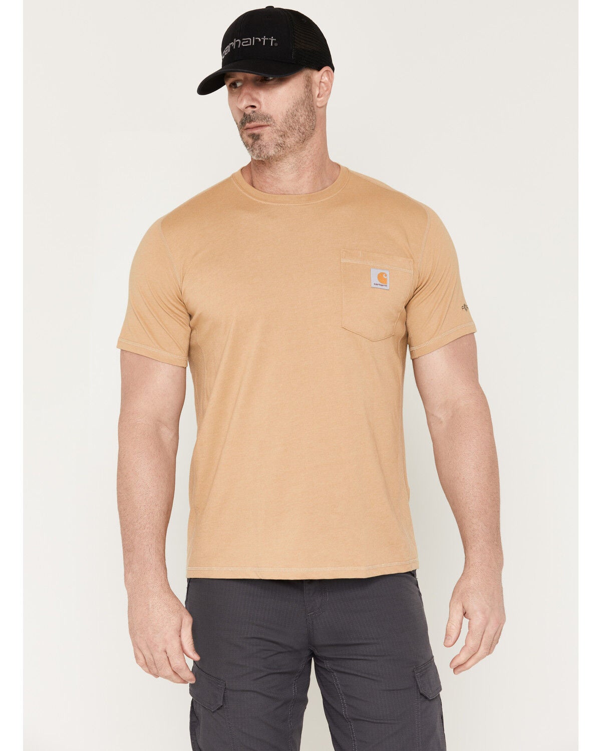 Carhartt Men's Force&reg; Relaxed Fit Short Sleeve Pocket T-Shirt, Sand, hi-res