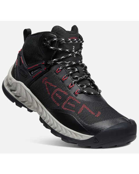 Image #1 - Keen Men's NXIS EVO Waterproof Hiking Boots, Black/red, hi-res