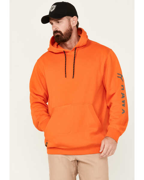 Image #1 - Hawx Men's Season Logo Hooded Work Sweatshirt, Orange, hi-res