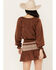 Image #4 - Shyanne Women's Satin Peasant Mini Dress, Dark Brown, hi-res