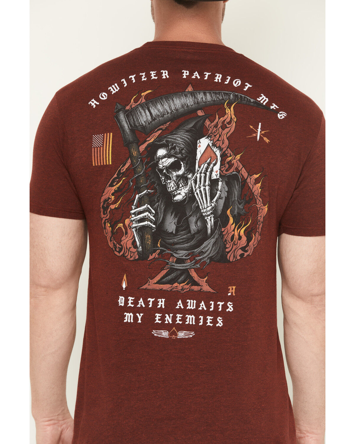 Image #4 - Howitzer Men's Fire Dealer Short Sleeve Graphic T-Shirt, Burgundy, hi-res
