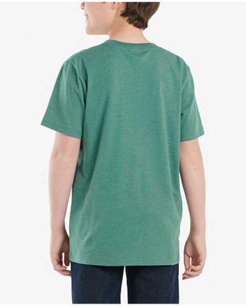Image #2 - Carhartt Boys' Logo Short Sleeve Pocket T-Shirt, Medium Blue, hi-res