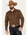 Image #1 - Blue Ranchwear Men's Solid Twill Long Sleeve Snap Stretch Western Shirt, Bark, hi-res