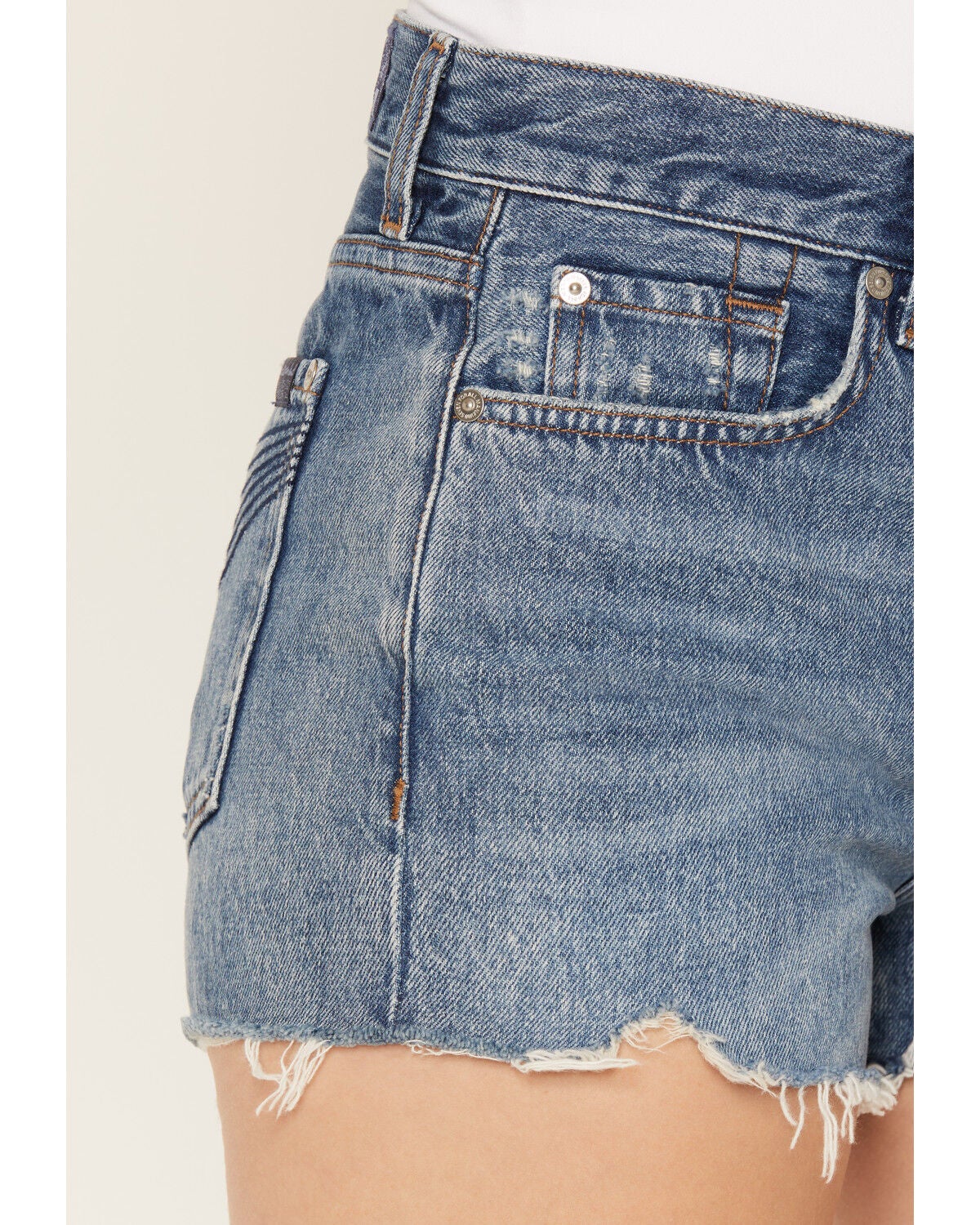 Image #2 - 7 For All Mankind Women's Stampede Medium Wash Mid Rise June Denim Shorts, Medium Wash, hi-res