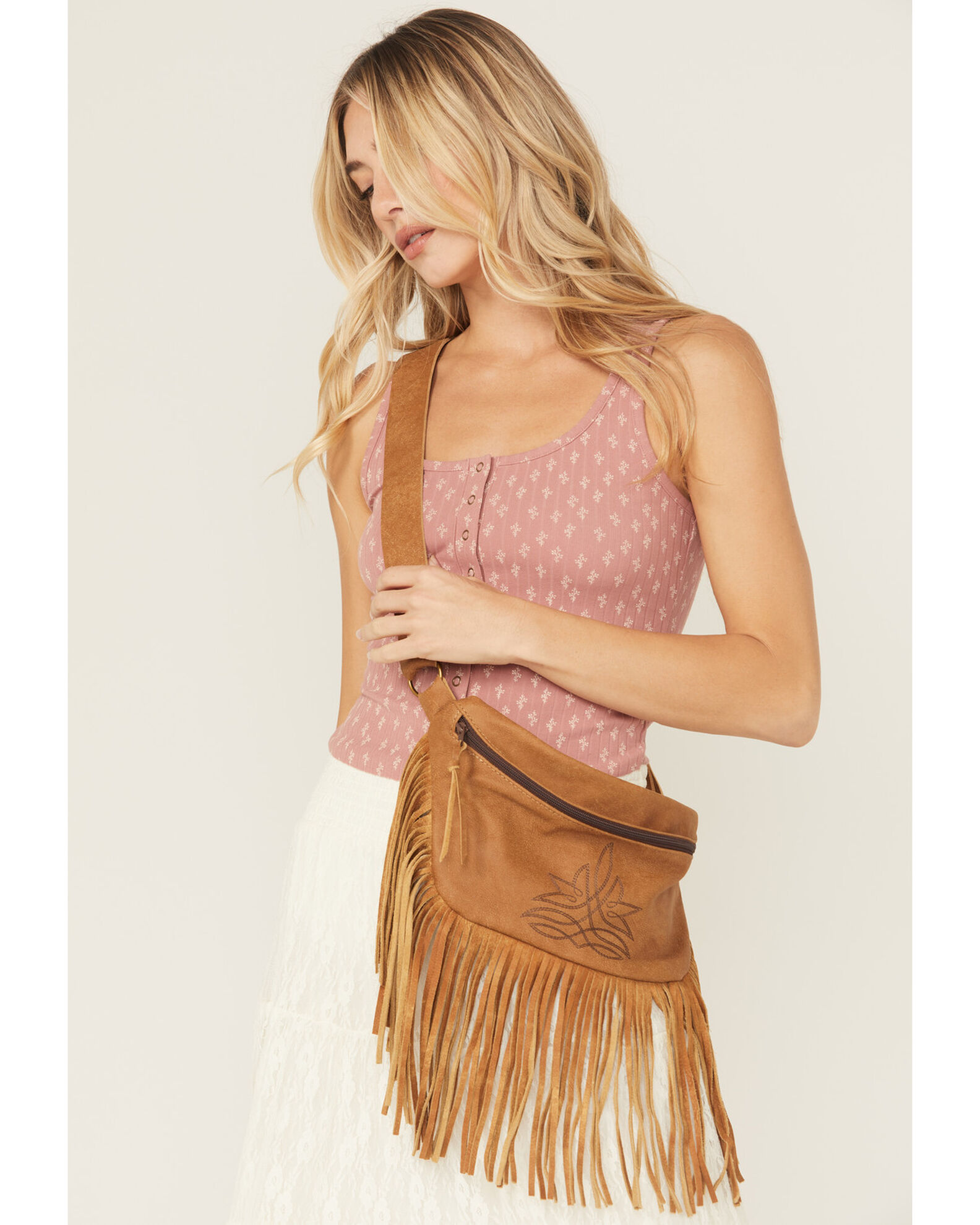 Keep It Gypsy Women s Boot Stitch Bum Bag with Fringe Sheplers
