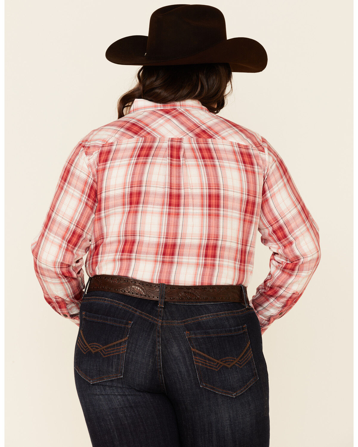 Image #4 - Ariat Women's Billie Jean Plaid Long Sleeve Western Core Shirt - Plus, Red, hi-res