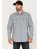 Image #1 - Moonshine Spirit Men's Bull Eye Floral Plaid Print Long Sleeve Pearl Snap Western Shirt, Navy, hi-res