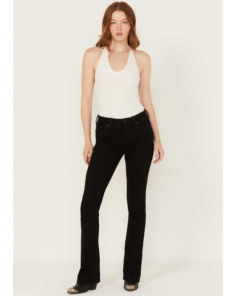 Image #3 - Miss Me Women's Classic Mid Rise Stretch Bootcut Jeans , Black, hi-res