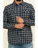Image #4 - Moonshine Spirit Men's Train Track Check Plaid Print Long Sleeve Western Shirt, Black, hi-res