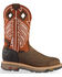 Image #2 - Justin Men's Roughneck EH Waterproof Work Boots - Steel Toe, Brown, hi-res