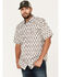 Image #2 - Moonshine Spirit Men's Bar Stool Floral Geo Print Snap Western Shirt, Brown, hi-res