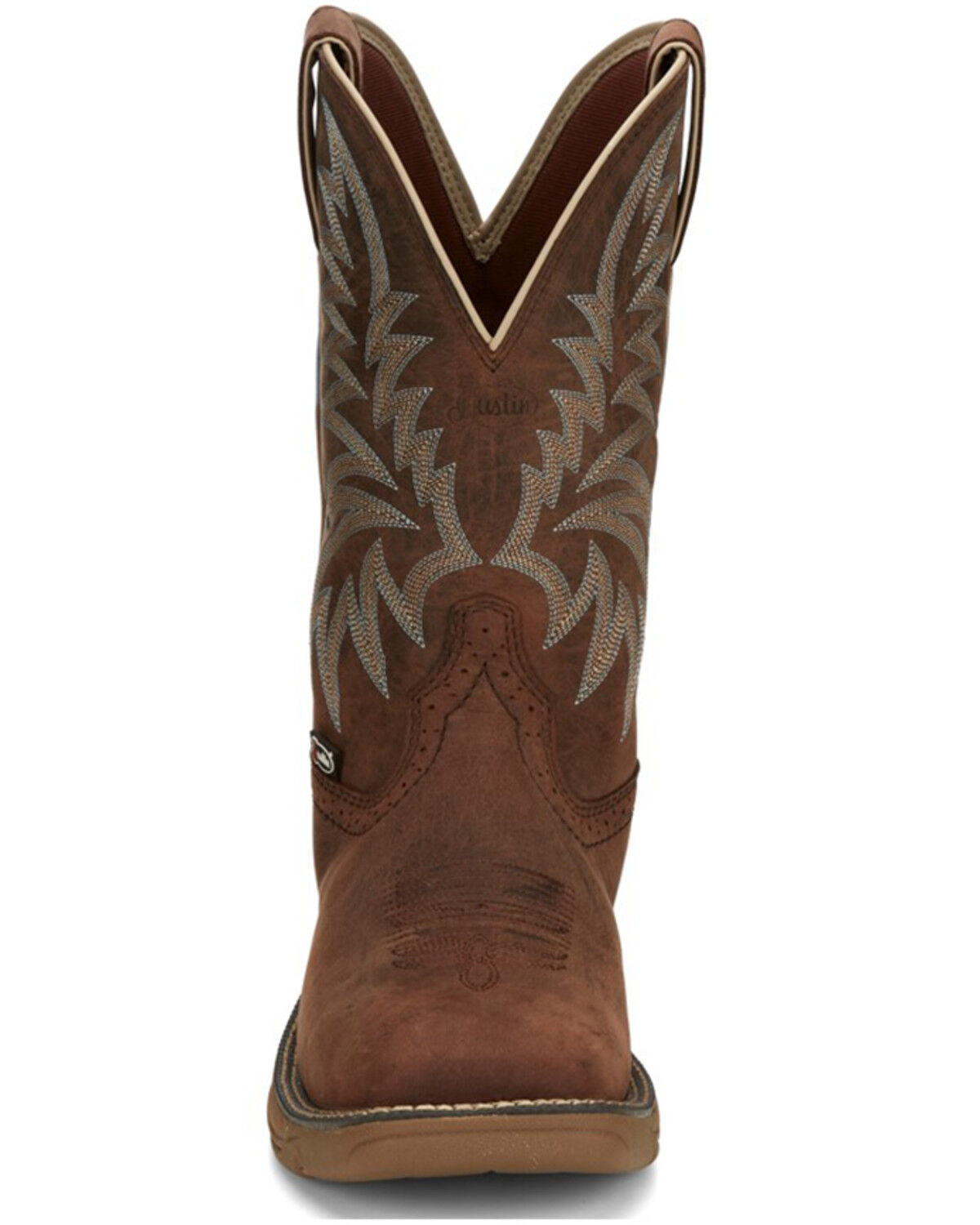 Image #4 - Justin Men's Rush Short Base Performance Western Boots - Broad Square Toe, Brown, hi-res