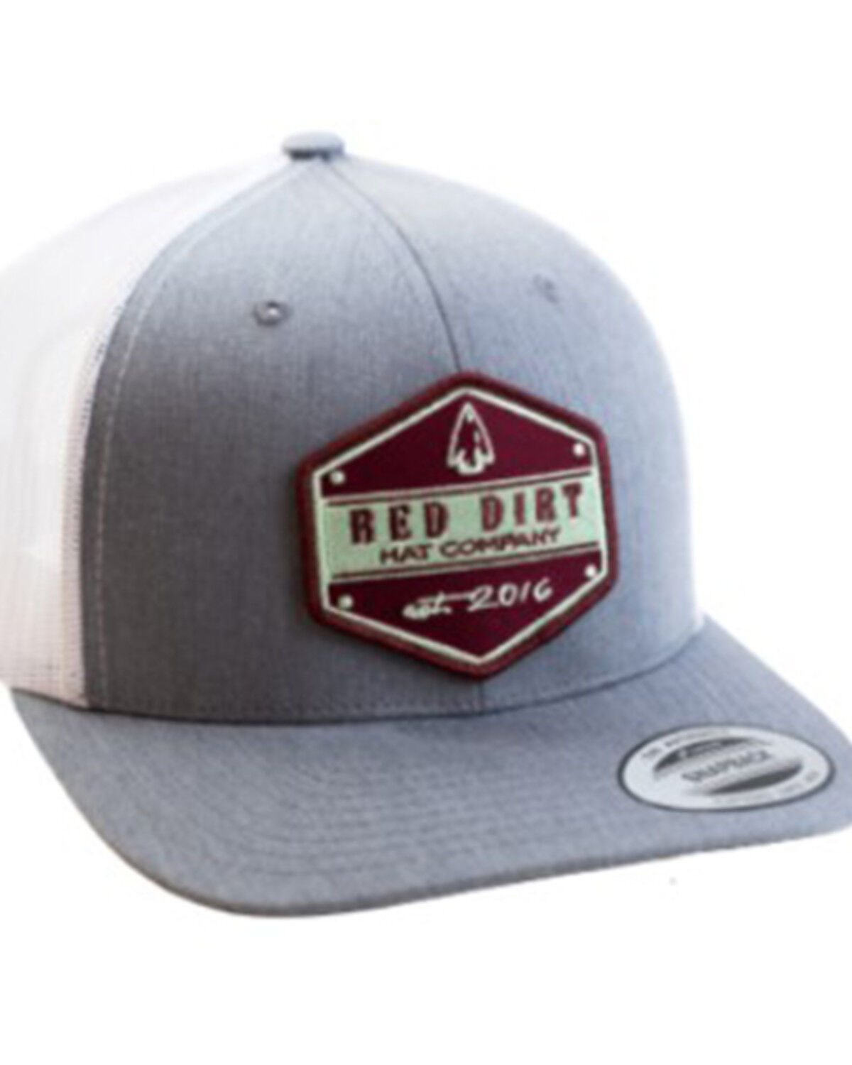 Image #1 - Red Dirt Hat Hexagon Arrowhead Patch Mesh Back Ball Cap, Grey, hi-res