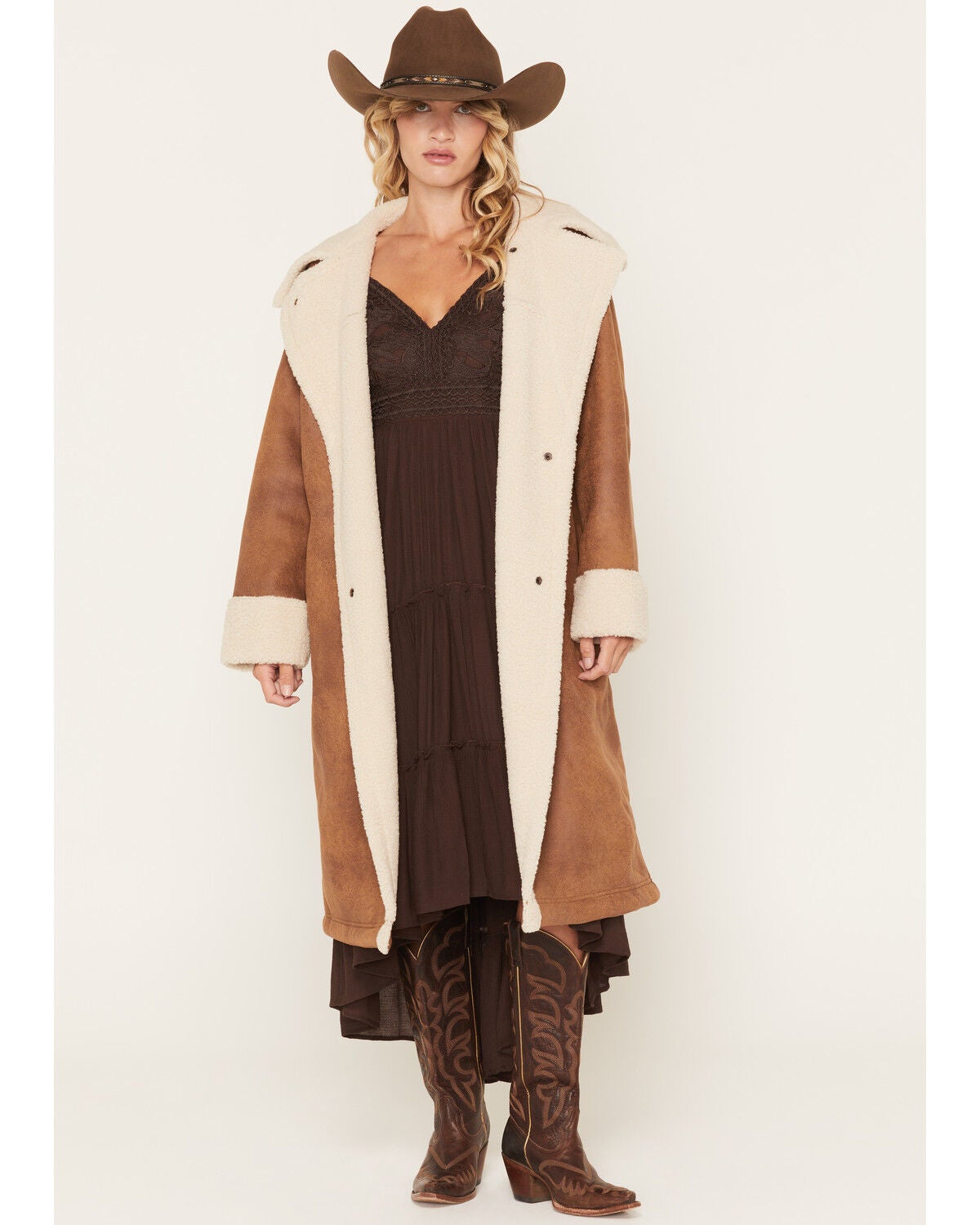 Wrangler Women's Faux Leather Wrange Coat, Brown, hi-res
