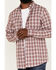 Image #3 - Cody James Men's Montana Plaid Print Long Sleeve Button Down Shirt , Burgundy, hi-res