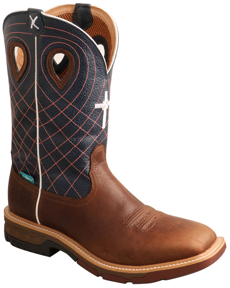 Twisted X Men's Waterproof CellStretch Western Work Boots - Alloy Toe, Brown, hi-res