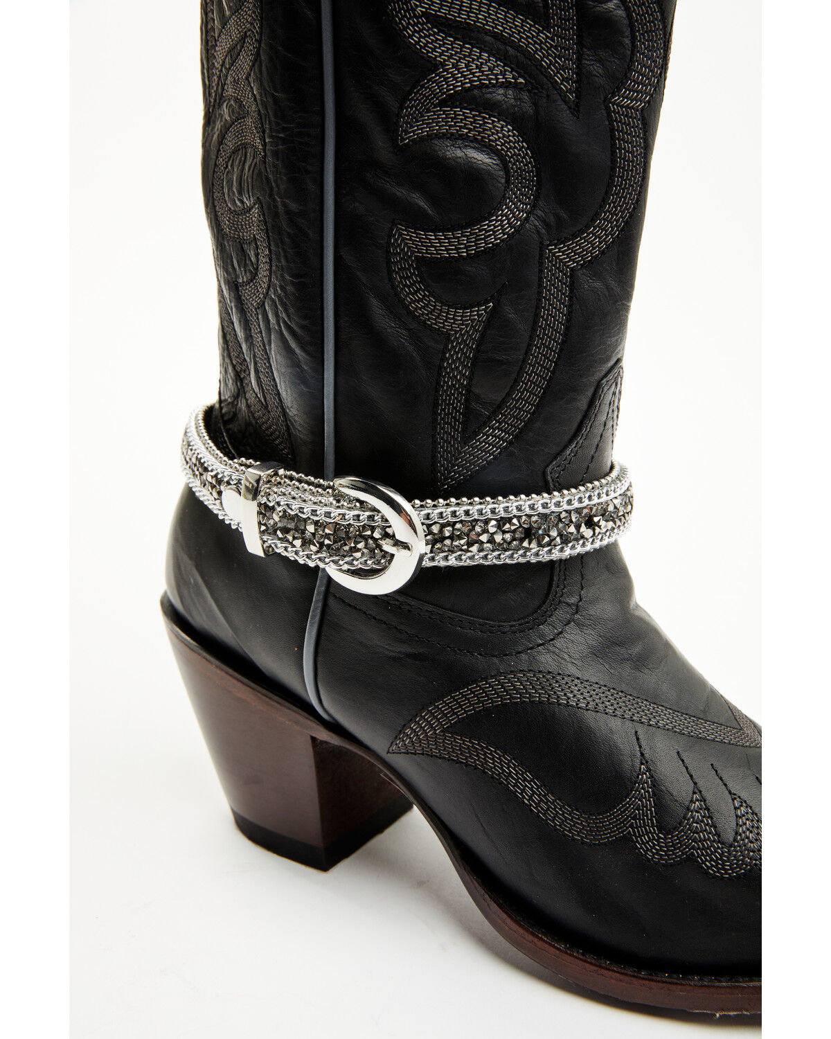 Image #1 - Boot Barn Women's Rhinestone Studded Strap Boot Jewelry, Black, hi-res