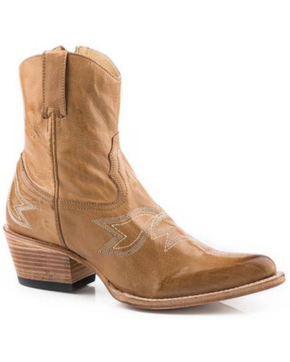 Stetson Women's Piper Western Booties - Round Toe, Brown, hi-res