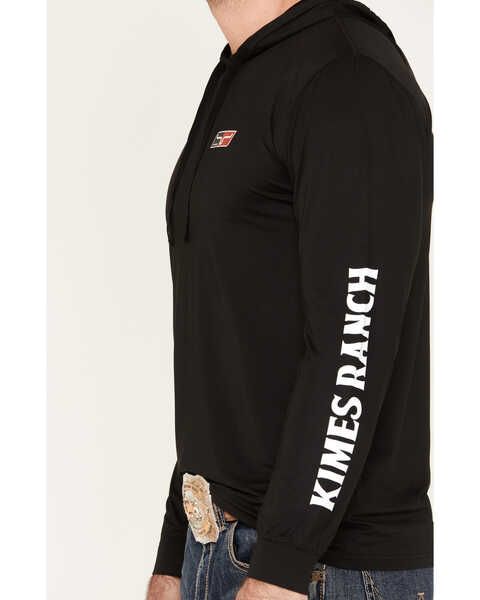 Image #4 - Kimes Ranch Men's Ninja Hood Tech Logo Long Sleeve T-Shirt, Black, hi-res