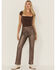 Image #1 - Daze Women's Sundaze High Rise Cropped Coated Stretch Pants, Brown, hi-res