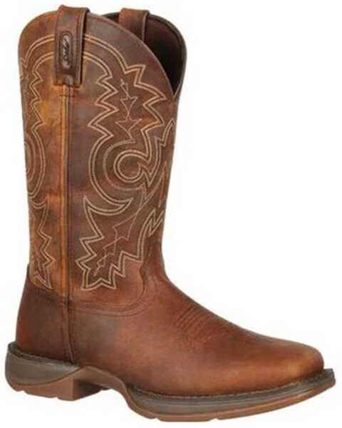 Durango Men's Rebel Brown Pull-On Western Boot - Square Toe, Brown, hi-res