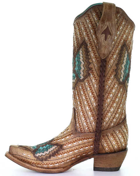 Image #3 - Corral Women's Sand Lamb Embroidery Western Boots - Snip Toe, , hi-res