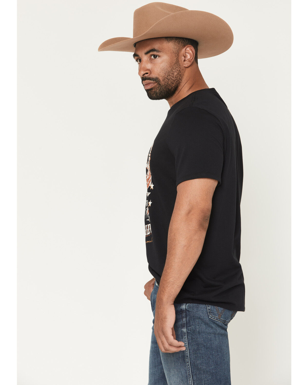 Image #2 - Rock & Roll Denim Men's Bronco Rider Short Sleeve Graphic T-Shirt, Black, hi-res