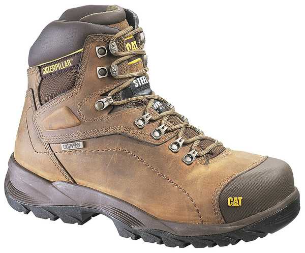 Caterpillar Diagnostic Waterproof & Insulated 6" Lace-Up Work Boots - Steel Toe, Dark Khaki, hi-res