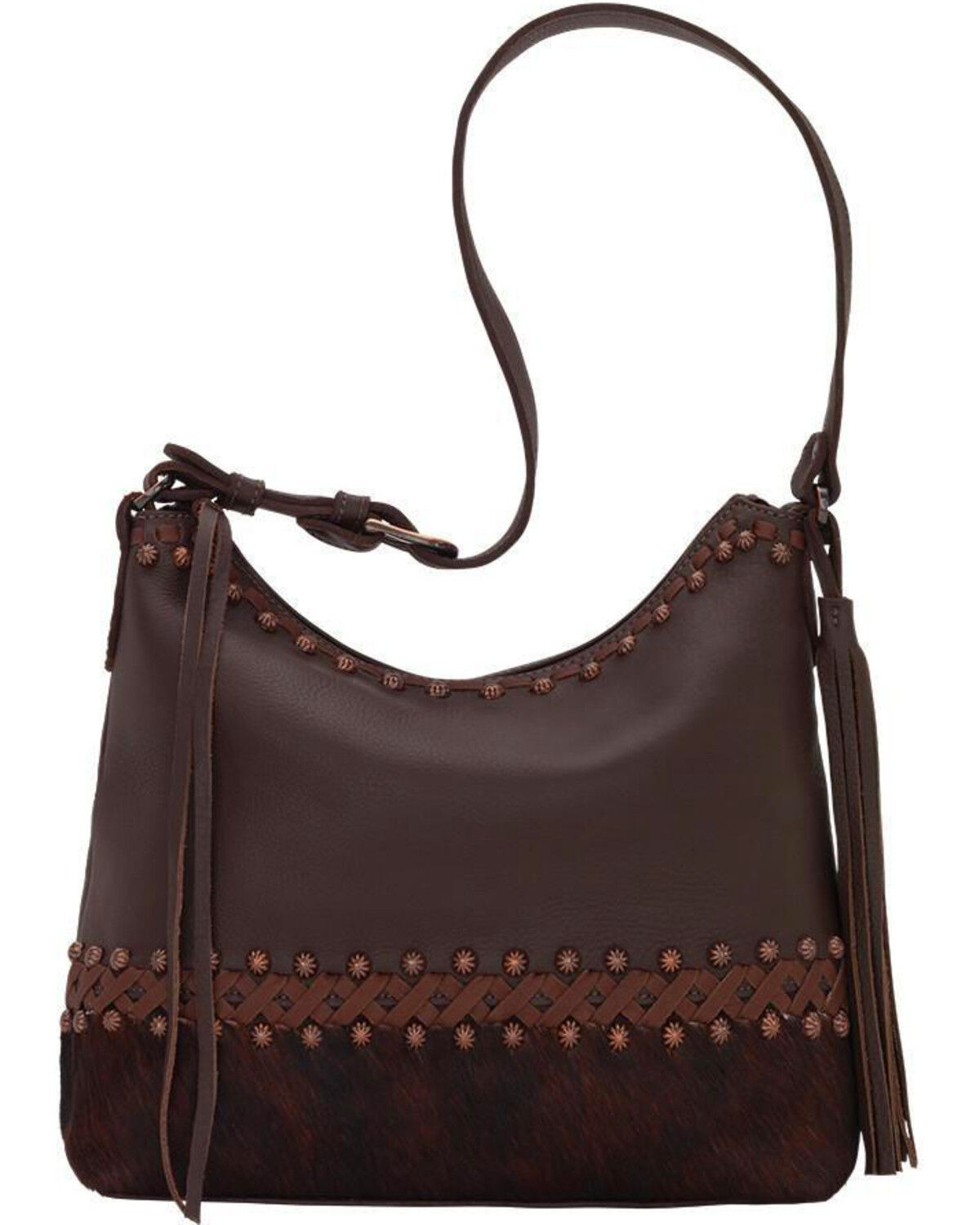 Image #1 - American West Women's Wild Horses Shoulder Handbag, Chocolate, hi-res