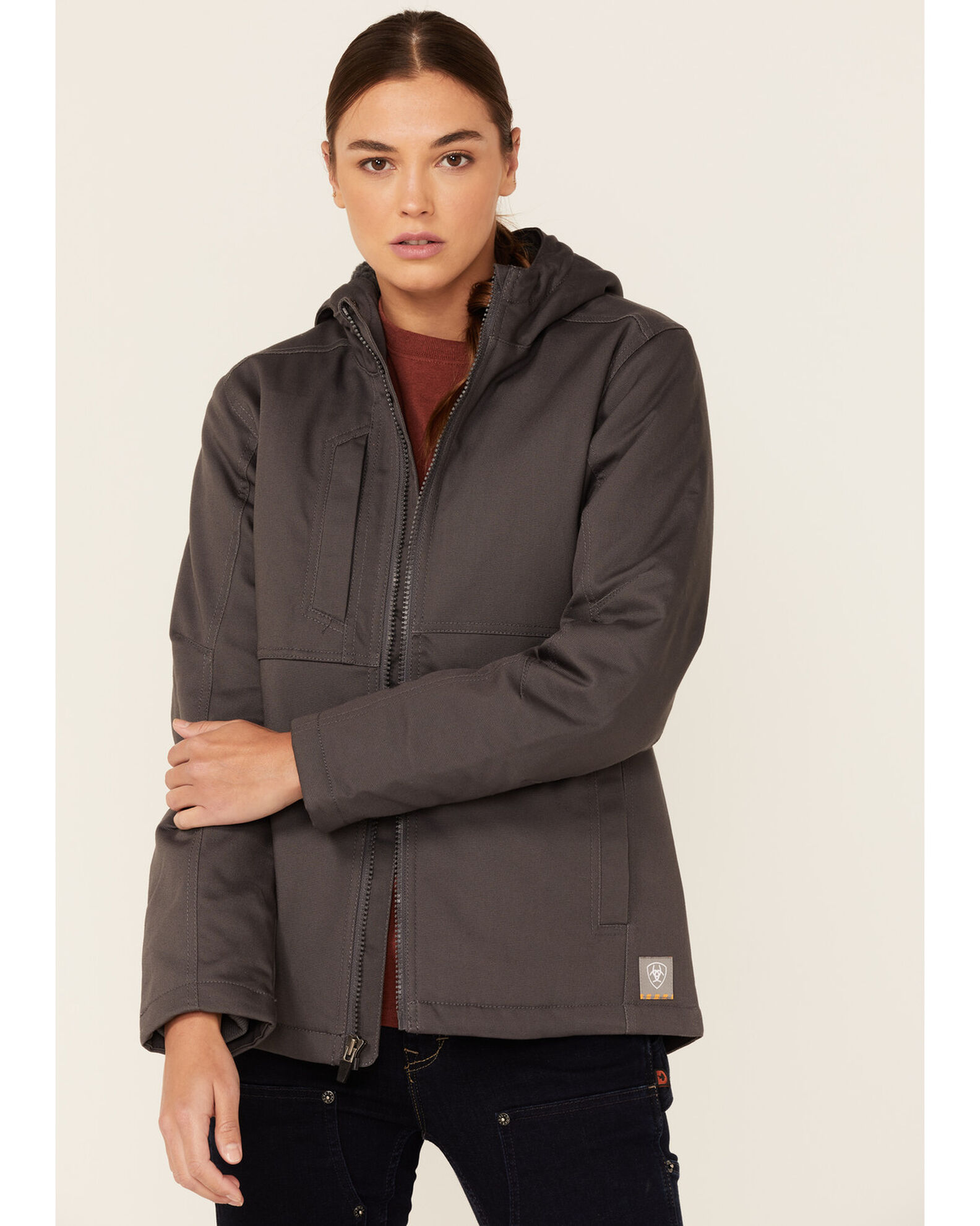 Image #1 - Ariat Women's Rebar DuraCanvas Insulated Jacket, Grey, hi-res