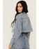 Image #4 - Stoosh Women's Medium Wash Star Embroidered Cropped Denim Jacket, Medium Wash, hi-res