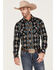 Image #1 - Rock & Roll Denim Men's Vertical Southwestern Print Long Sleeve Snap Western Shirt , Black, hi-res
