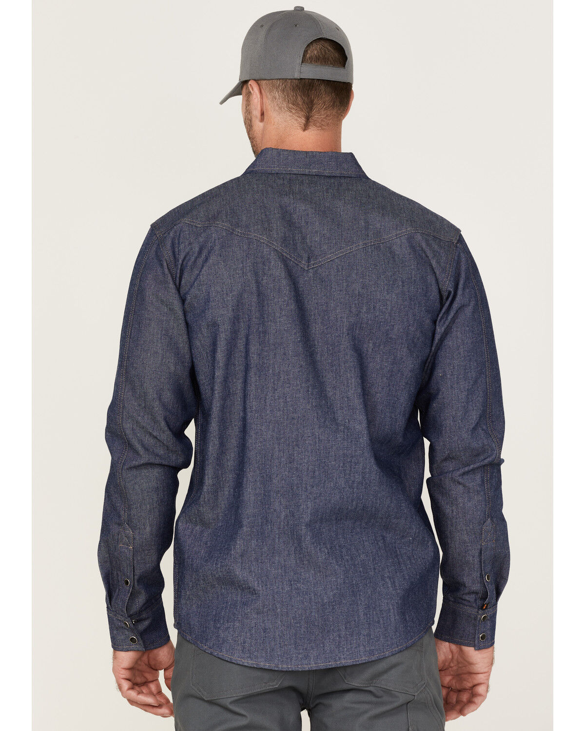Image #4 - Cody James Men's FR Denim Mount Vernon Long Sleeve Snap Work Shirt, Indigo, hi-res