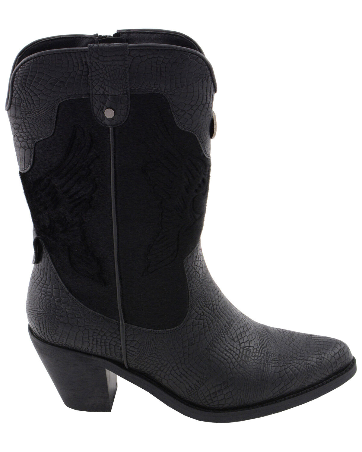 Image #3 - Milwaukee Leather Women's Snake Print Western Boots - Round Toe, Black, hi-res