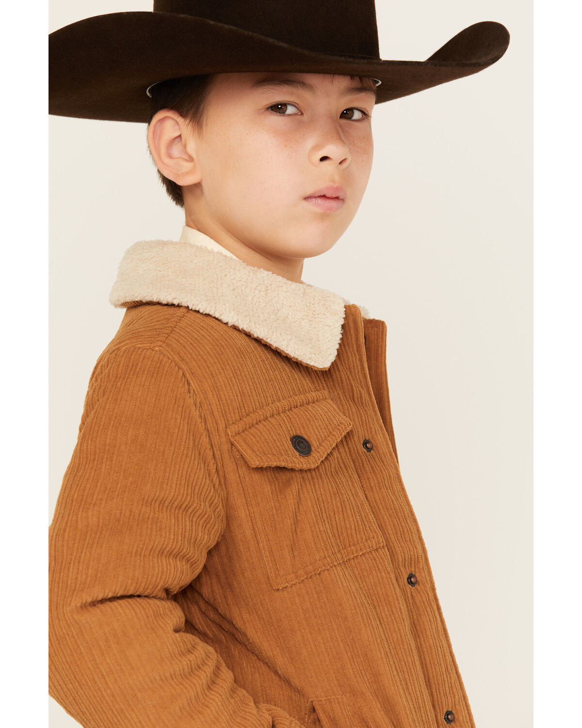 Image #2 - Urban Republic Toddler Boys' Corduroy Sherpa Lined Jacket, Tan, hi-res