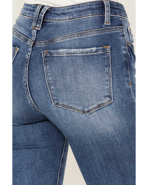 Image #4 - Vervet Women's Pound Medium Wash High Rise Floral Flare Jeans, Medium Wash, hi-res