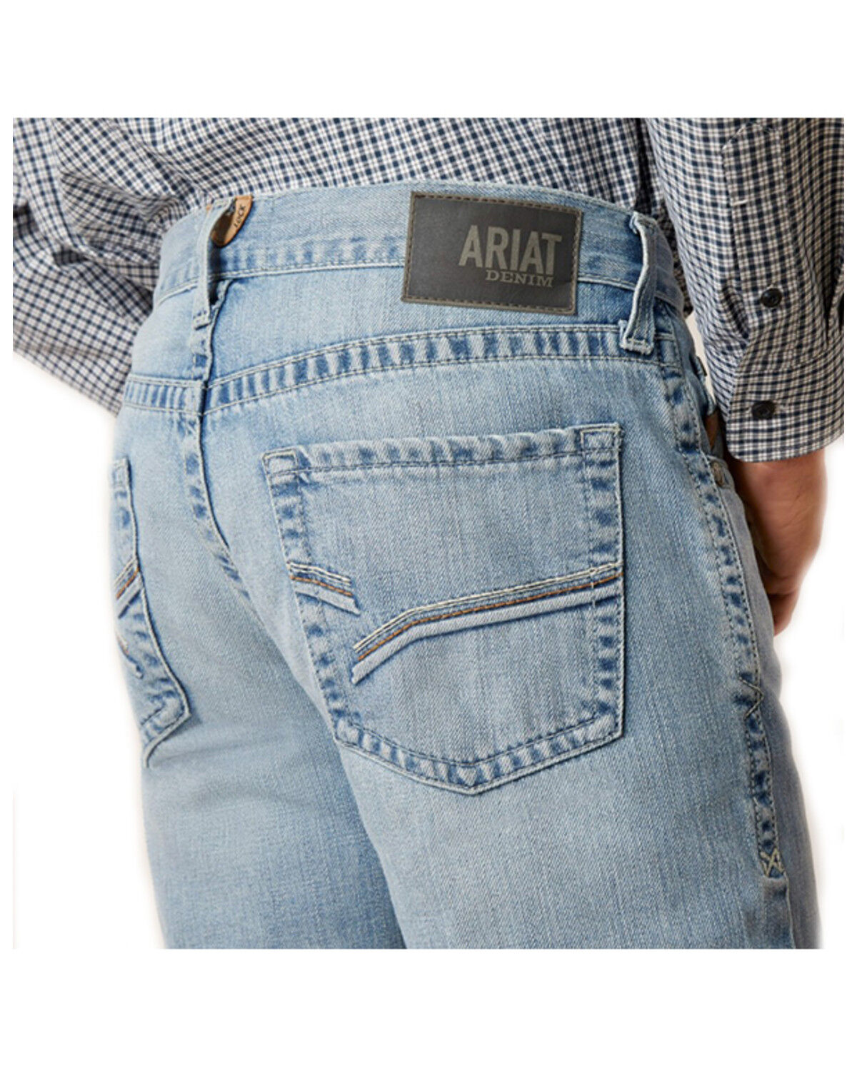 Image #2 - Ariat Men's M5 Cruz Noah Light Wash Straight Denim Jeans, Light Wash, hi-res