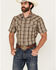 Image #1 - Cody James Men's Poncho Plaid Print Short Sleeve Snap Western Shirt, Brown, hi-res