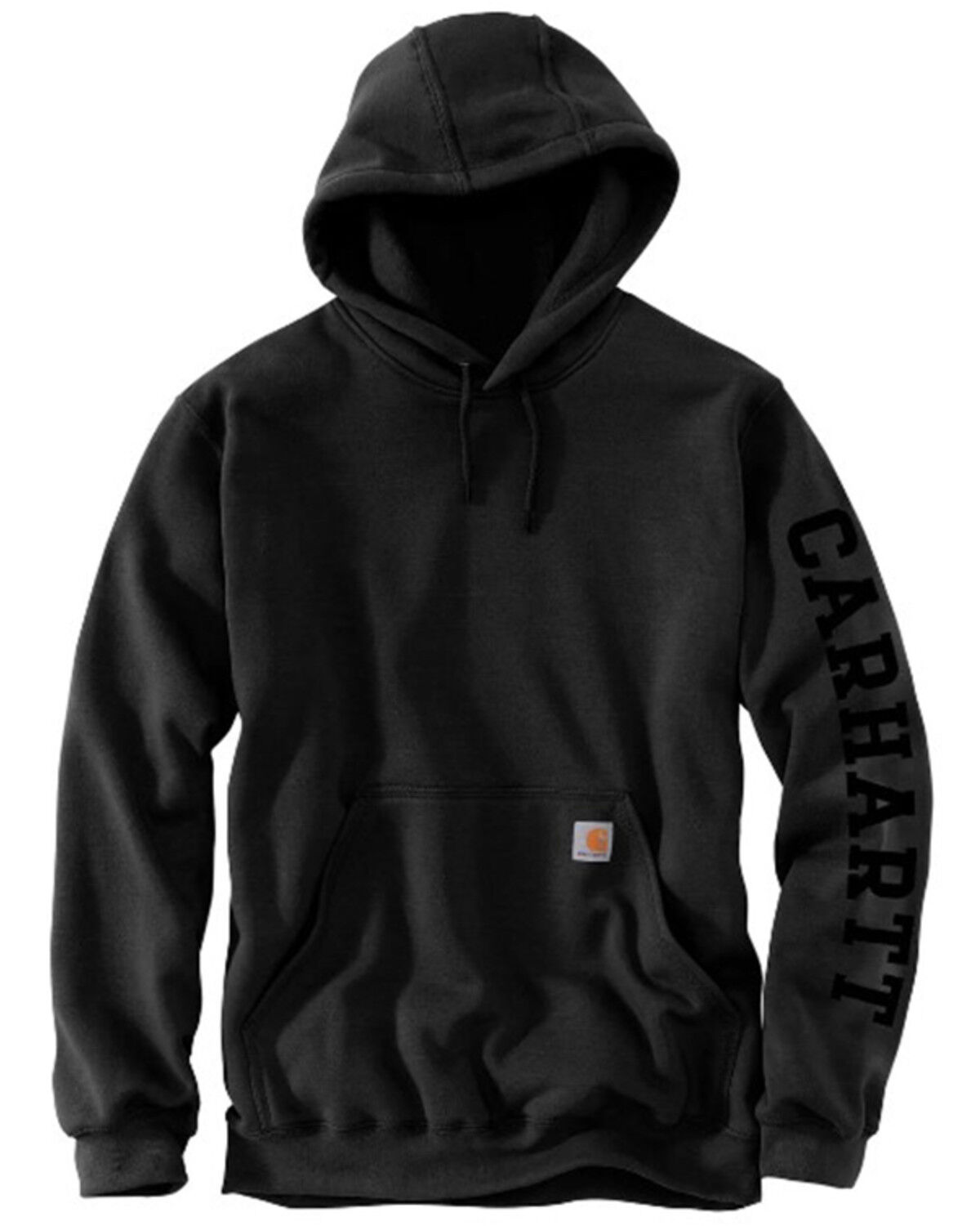 Image #1 - Carhartt Men's Loose Fit Midweight Logo Graphic Work Hooded Sweatshirt, Black, hi-res