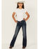 Image #1 - Ariat Girls' Ariana Bootcut Denim Jeans, Blue, hi-res
