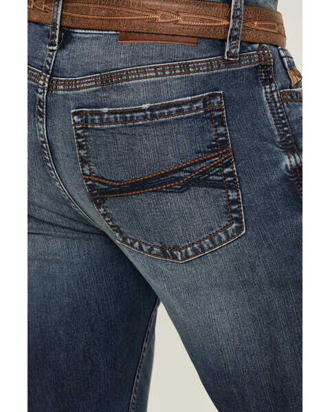 Image #4 - RANK 45® Men's Yuma Medium Wash Slim Bootcut Stretch Denim Performance Jeans , Blue, hi-res
