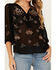 Image #3 - Shyanne Women's Decorated Peasant Top, Black, hi-res