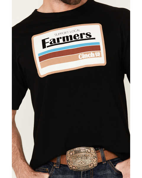 Cinch Men's Support Local Farmers Short Sleeve T-Shirt, Black, hi-res