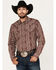 Image #1 - Moonshine Spirit Men's Sundays Best Paisley Stripe Snap Western Shirt , Rust Copper, hi-res