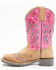 Shyanne Girls' Chloe Glitter Western Boots - Square Toe, Pink, hi-res