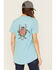 Image #1 - Ariat Women's Rebar Workman Rose Short Sleeve Graphic Work Tee, Blue, hi-res