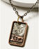 M & F Western Men's Silver Praying Cowboy Dog Tag Necklace, Silver, hi-res