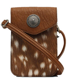 Angel Ranch Women's Cell Phone Crossbody, Brown, hi-res
