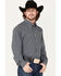 Cinch Men's Floral Geo Print Long Sleeve Button Down Western Shirt, Navy, hi-res