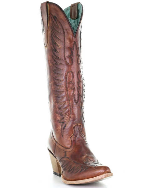 Image #1 - Corral Women's Cognac Embroidery Western Boots - Medium Toe, Brown, hi-res